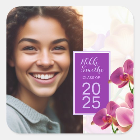 Moderne Stilvolle Foto Abschluss Stickers (Vorderseite)