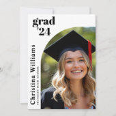 Moderne, stilvolle Foto High School Graduation Par Einladung (Vorderseite)