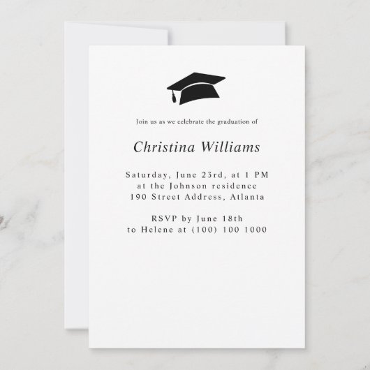 Moderne, stilvolle Foto High School Graduation Par Einladung (Rückseite)