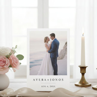Moderne stilvolle Foto-Hochzeitseinladung Einladung