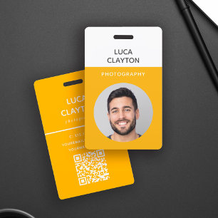 Moderne stilvolle Foto-Professional QR-Code-Logo Ausweis