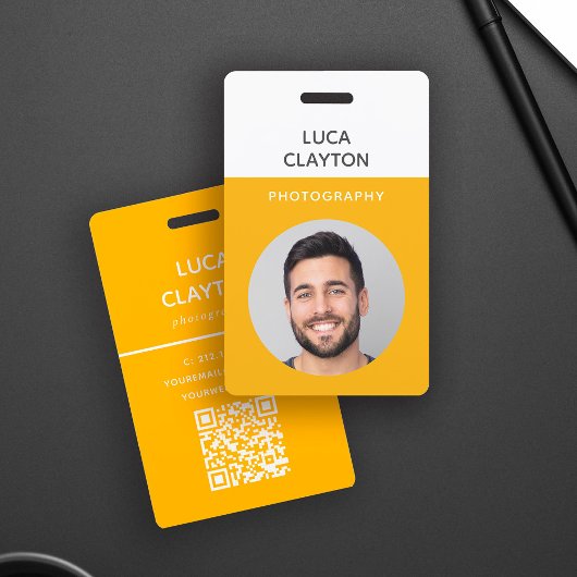Moderne stilvolle Foto-Professional QR-Code-Logo Ausweis