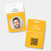 Moderne stilvolle Foto-Professional QR-Code-Logo Ausweis (Vorder- & Rückseite)