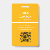 Moderne stilvolle Foto-Professional QR-Code-Logo Ausweis (Rückseite)