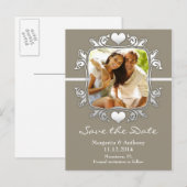 moderne, stilvolle Foto Save the Date Postkarten (Vorne/Hinten)