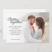Moderne, stilvolle Foto Script Wedding Save The Date (Vorne/Hinten)