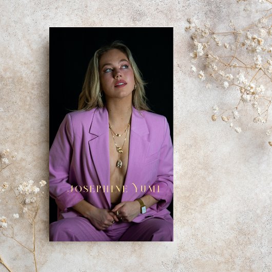 Moderne, stilvolle Full Vertical Foto Fotografie Visitenkarte