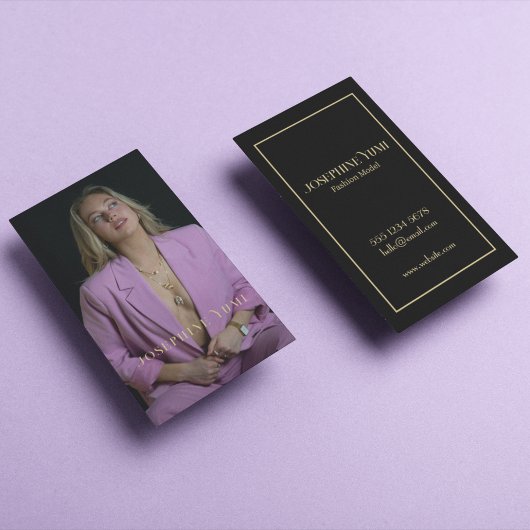 Moderne, stilvolle Full Vertical Foto Fotografie Visitenkarte