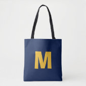 Moderne stilvolle gelbe und blaue Monogrammanfangs Tasche (Vorderseite)