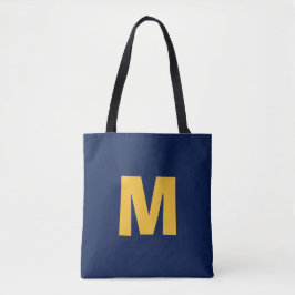 Moderne stilvolle gelbe und blaue Monogrammanfangs Tasche