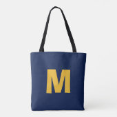 Moderne stilvolle gelbe und blaue Monogrammanfangs Tasche (Rückseite)