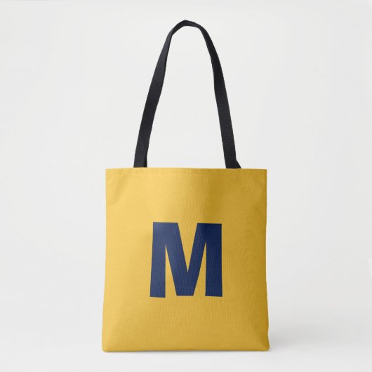 Moderne stilvolle gelbe und blaue Monogrammanfangs Tasche (Vorderseite)