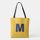 Moderne stilvolle gelbe und blaue Monogrammanfangs Tasche (Rückseite)