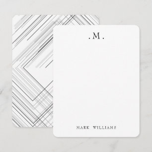 Moderne stilvolle geometrische Linien Monogramm Br Mitteilungskarte
