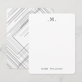 Moderne stilvolle geometrische Linien Monogramm Br Mitteilungskarte