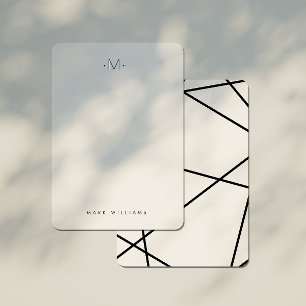 Moderne stilvolle geometrische Linien Monogramm Br Mitteilungskarte
