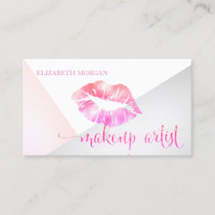 Moderne stilvolle geometrische Lippen Makeup Artis Visitenkarte