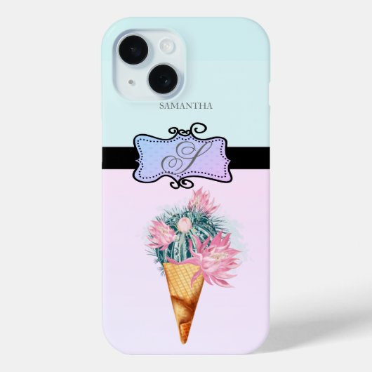 Moderne, stilvolle Girly Ice Creme Cactus Case-Mate iPhone Hülle (Rückseite)