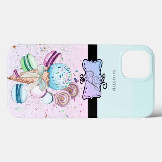 Moderne, stilvolle Girly Stripe Ice Case-Mate iPhone Hülle (Rückseite (Horizontal))