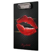 Moderne, stilvolle Glitzer Rote Lippen, schwarz-Pe Klemmbrett (Links)