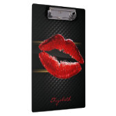Moderne, stilvolle Glitzer Rote Lippen, schwarz-Pe Klemmbrett (Rechts)
