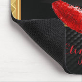 Moderne, stilvolle Glitzer Rote Lippen, schwarz-Pe Mousepad (Ecke)