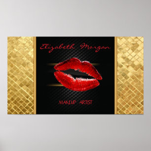Moderne stilvolle glitzernde rote Lippen, personal Poster