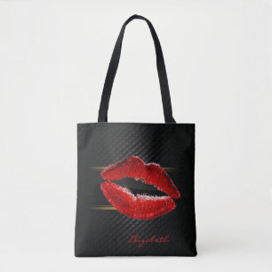 Moderne stilvolle glitzernde rote Lippen, personal Tasche