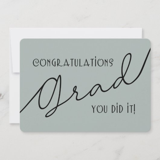 Moderne, stilvolle Glückwünsche Grau und Schwarz (Vorderseite)