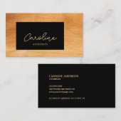 Moderne, stilvolle Gold Black Business Card Visitenkarte (Vorne/Hinten)