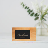 Moderne, stilvolle Gold Black Business Card Visitenkarte (Stehend Vorderseite)