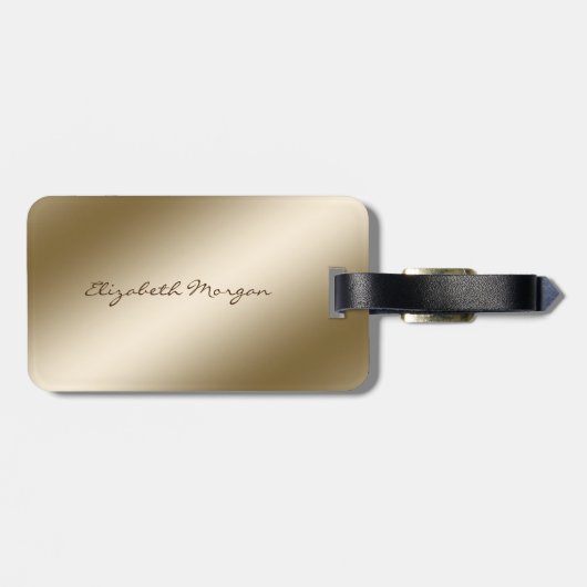 Moderne stilvolle Gold Elephant-Personalisiert Gepäckanhänger (Rückseite horizontal)