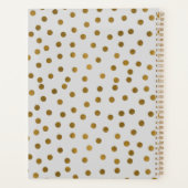 Moderne, stilvolle Gold Glitzer Polka Dots Planer (Rückseite)