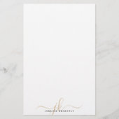 Moderne, stilvolle Gold Monogram Initials Minimal (Vorderseite)