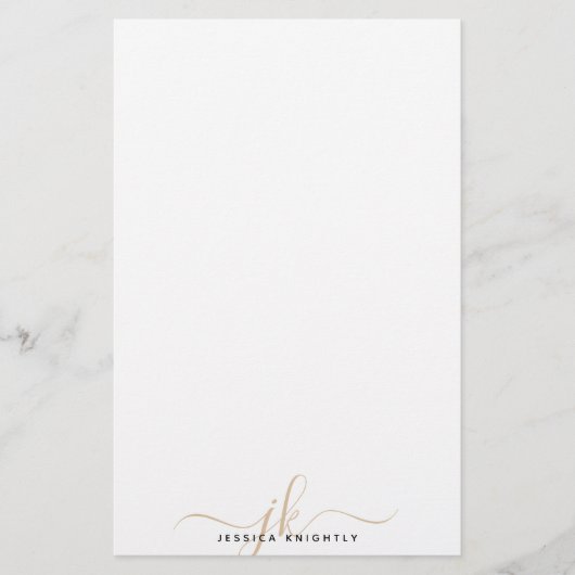 Moderne, stilvolle Gold Monogram Initials Minimal (Vorderseite)