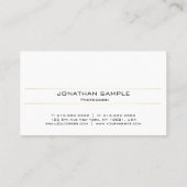 Moderne, stilvolle Gold White Minimalistic Trendy Visitenkarte (Rückseite)