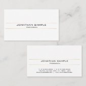 Moderne, stilvolle Gold White Minimalistic Trendy Visitenkarte (Vorne/Hinten)