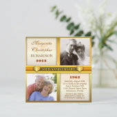 moderne stilvolle Goldene Einladungen zum 50-jähri (Stehend Vorderseite)