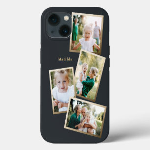 Moderne stilvolle goldene multifoto Familien-Elekt iPhone 13 Hülle