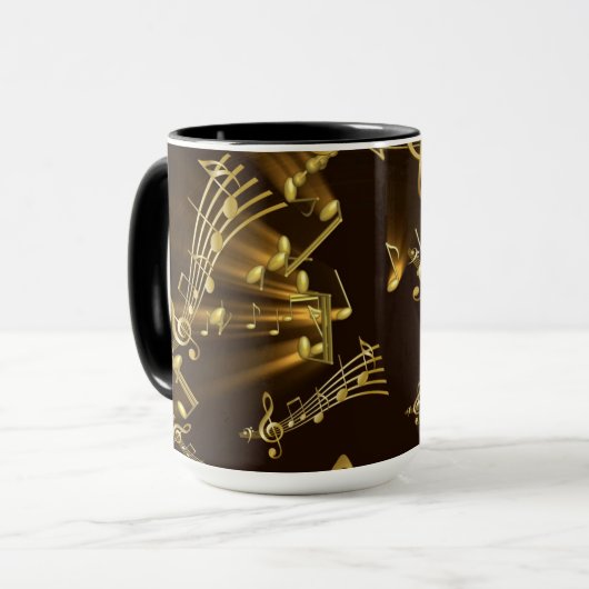 Moderne, stilvolle Goldene Notizen Tasse (Vorderseite Links)