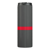 Moderne, stilvolle Grau Red Your Name Thermosbecher (Rückseite)