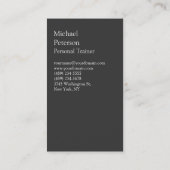 Moderne, stilvolle Graue Fitness Sport Visitenkarte (Rückseite)