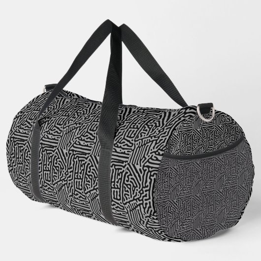 Moderne, stilvolle Gray & Black Classic Duffle Bag (Rechte Ecke)