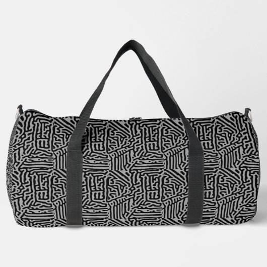 Moderne, stilvolle Gray & Black Classic Duffle Bag (Vorderseite)