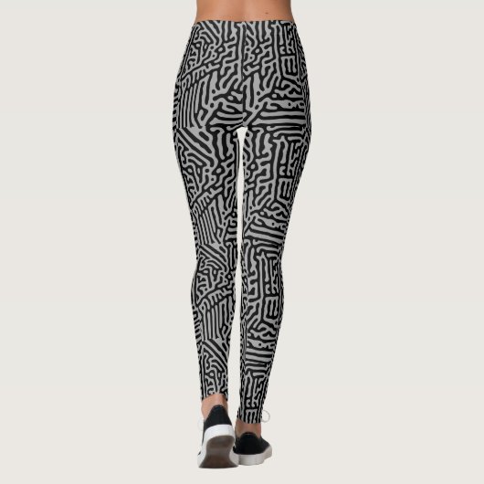 Moderne, stilvolle Gray & Black Classic Leggings (Rückseite)