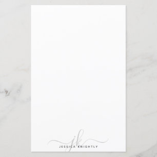 Moderne, stilvolle Gray Monogram Initials Minimal