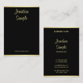 Moderne, stilvolle Handschrift Name Black Gold Tre Visitenkarte (Vorne/Hinten)