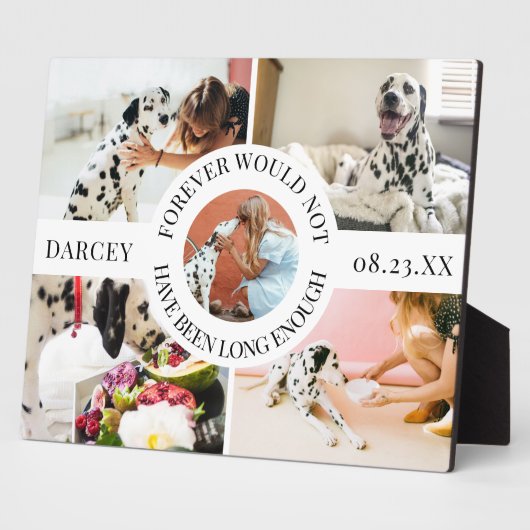 Moderne stilvolle Haustier-Erinnerung FotoCollage Fotoplatte (Seite)
