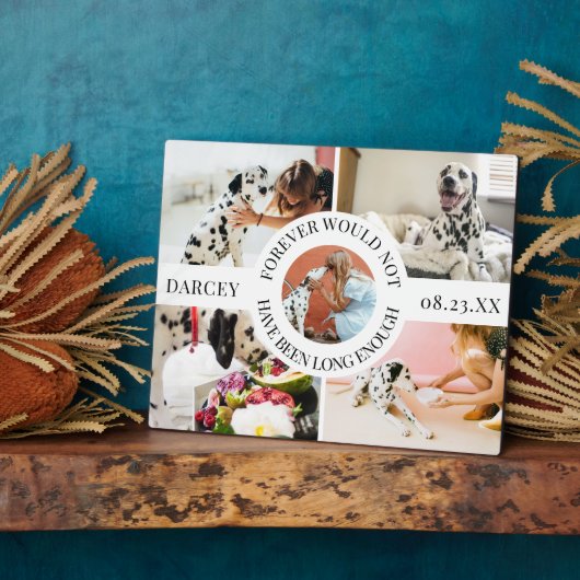 Moderne stilvolle Haustier-Erinnerung FotoCollage Fotoplatte (Seite)