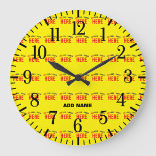 MODERNE, STILVOLLE, HELLE GELBEN-ÜBERPRÜFTE MARKE GROßE WANDUHR